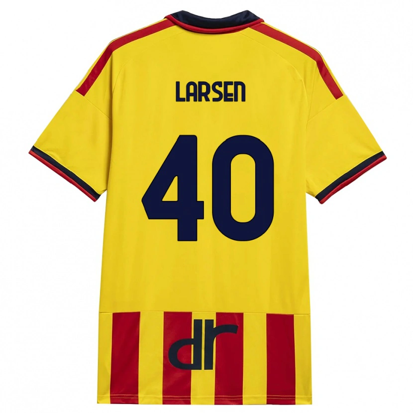 Danxen Dames Emil Larsen #40 Geel Rood Thuisshirt Thuistenue 2026/27 T-Shirt