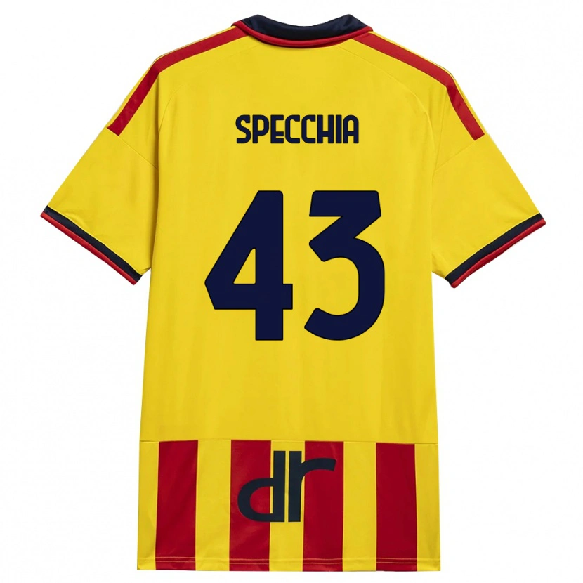 Danxen Dames Marco Specchia #43 Geel Rood Thuisshirt Thuistenue 2026/27 T-Shirt