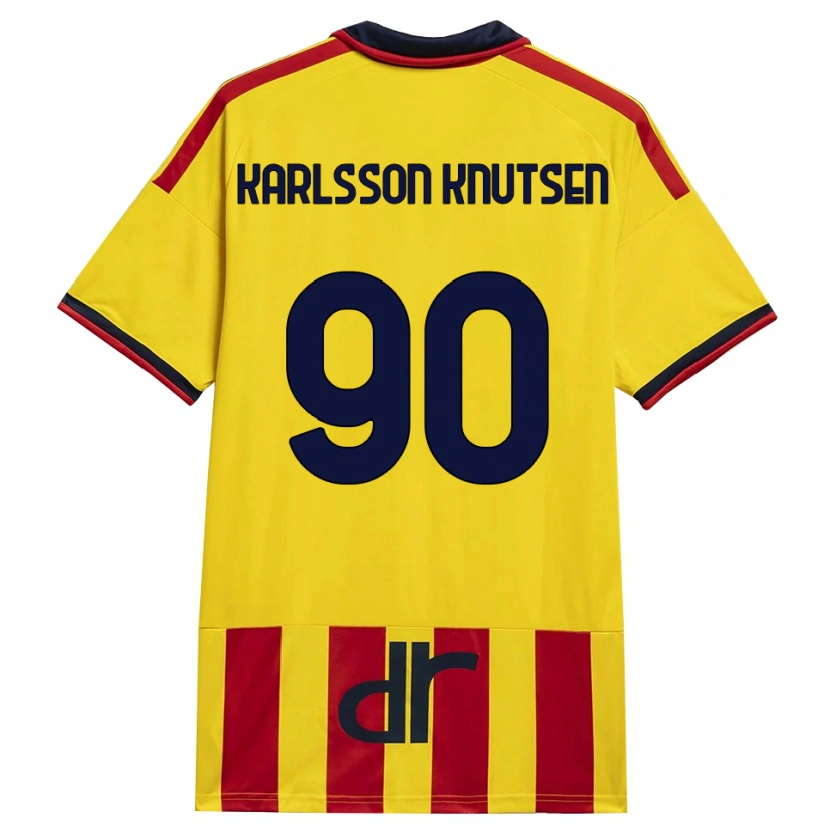 Danxen Dames Storm Karlsson Knutsen #90 Geel Rood Thuisshirt Thuistenue 2026/27 T-Shirt