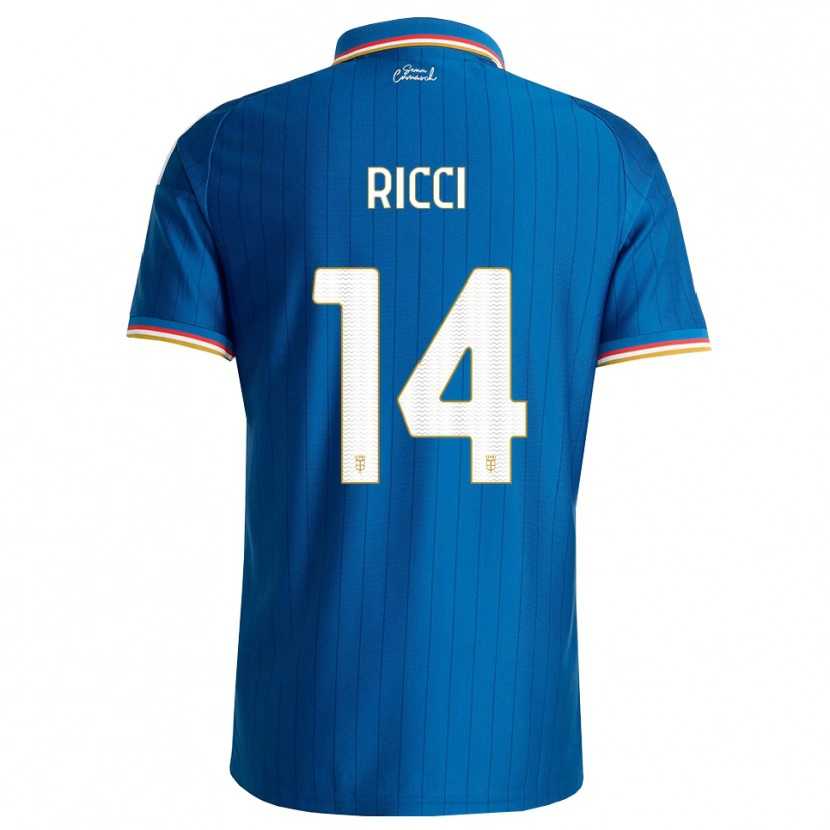 Danxen Dames Samuele Ricci #14 Blauw Wit Rood Thuisshirt Thuistenue 2026/27 T-Shirt