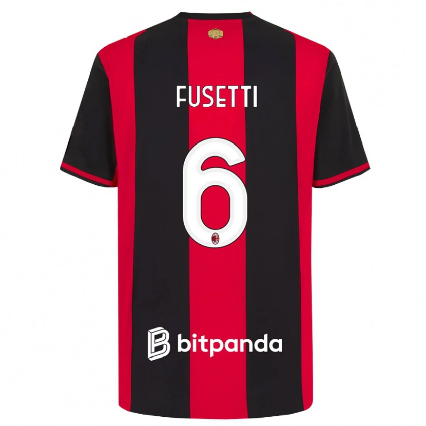 Danxen Dames Laura Fusetti #6 Rood Zwart Wit Thuisshirt Thuistenue 2026/27 T-Shirt