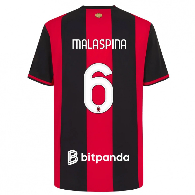 Danxen Dames Mattia Malaspina #6 Rood Zwart Wit Thuisshirt Thuistenue 2026/27 T-Shirt