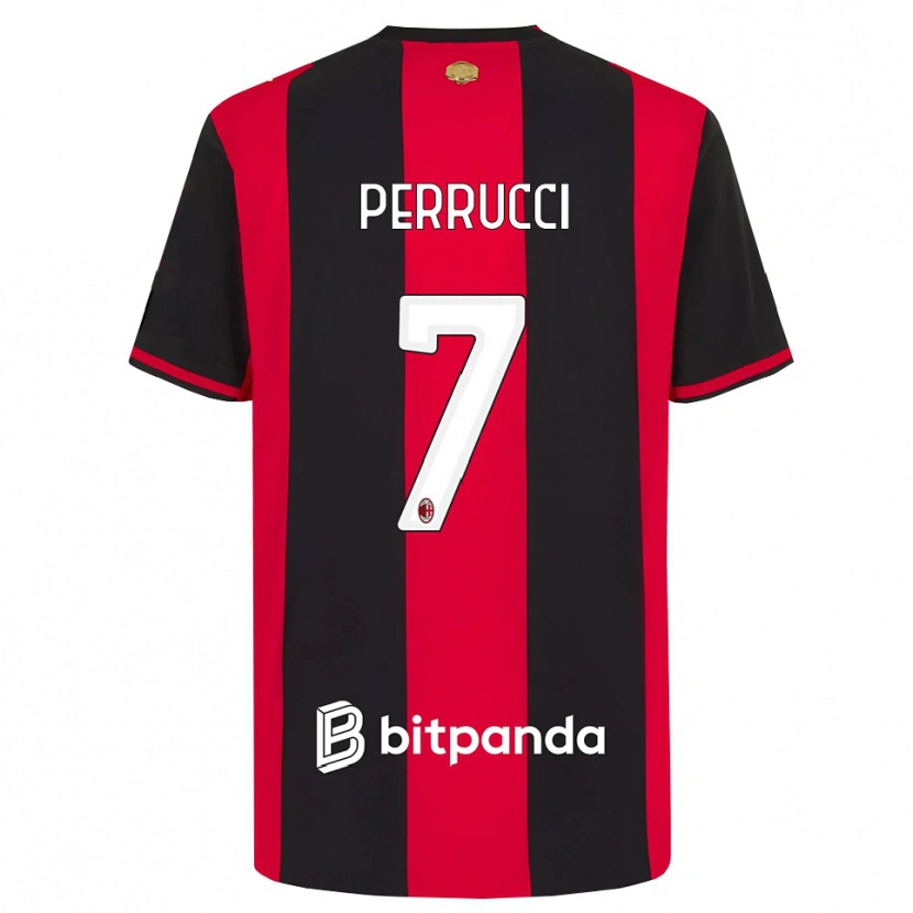 Danxen Dames Vincenzo Perrucci #7 Rood Zwart Wit Thuisshirt Thuistenue 2026/27 T-Shirt
