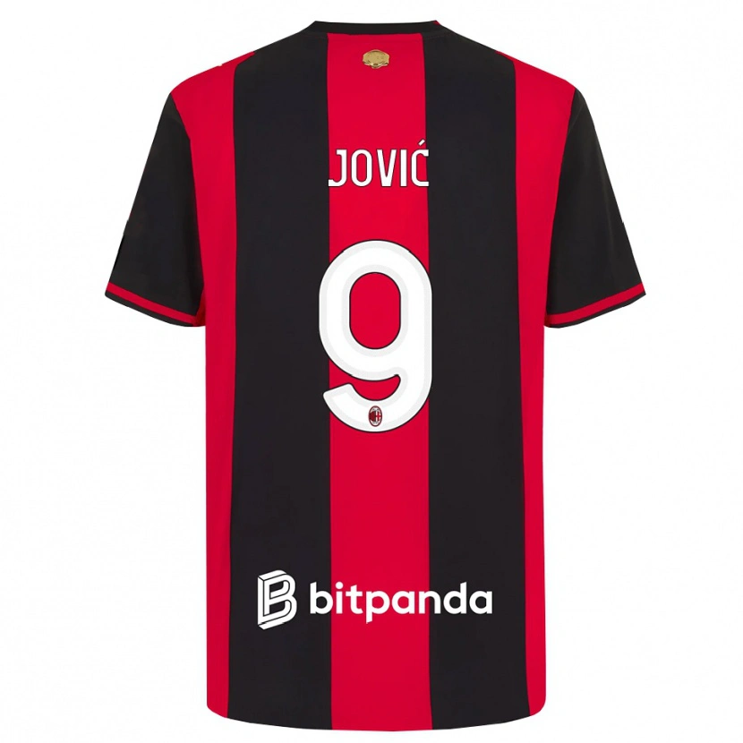 Danxen Dames Luka Jovic #9 Rood Zwart Wit Thuisshirt Thuistenue 2026/27 T-Shirt