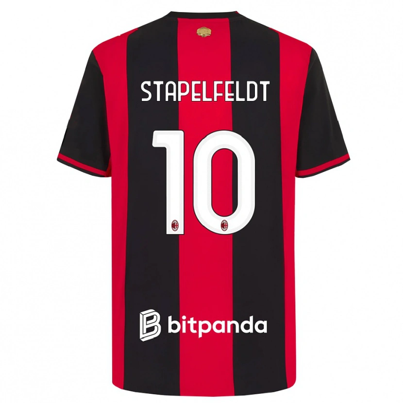 Danxen Dames Nina Stapelfeldt #10 Rood Zwart Wit Thuisshirt Thuistenue 2026/27 T-Shirt