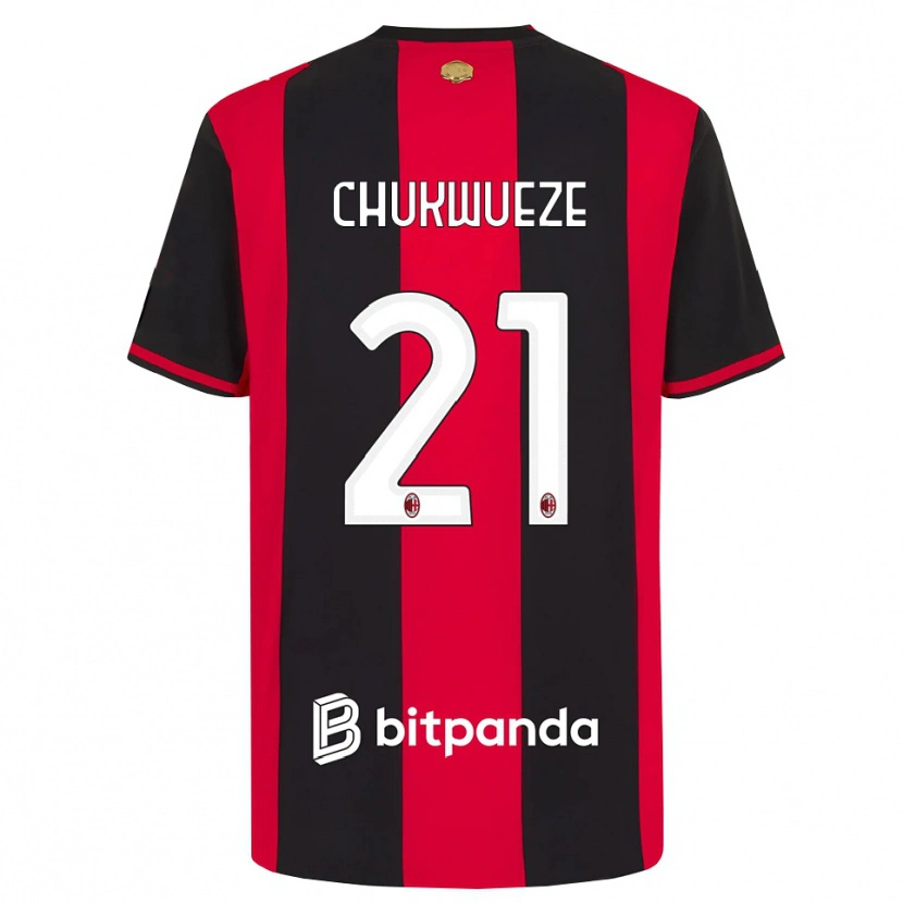 Danxen Dames Samuel Chukwueze #21 Rood Zwart Wit Thuisshirt Thuistenue 2026/27 T-Shirt
