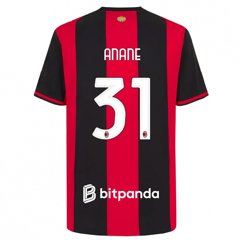 Danxen Dames Emmanuel Anane #31 Rood Zwart Wit Thuisshirt Thuistenue 2026/27 T-Shirt