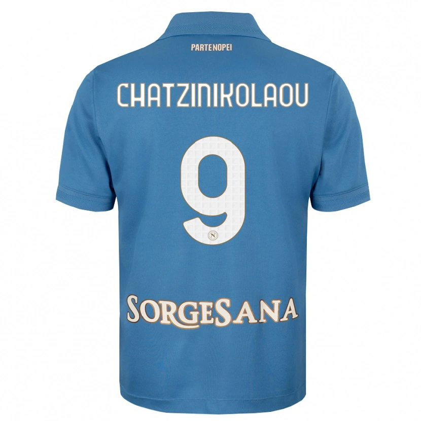 Danxen Dames Despoina Chatzinikolaou #9 Haze Blauw Wit Thuisshirt Thuistenue 2026/27 T-Shirt