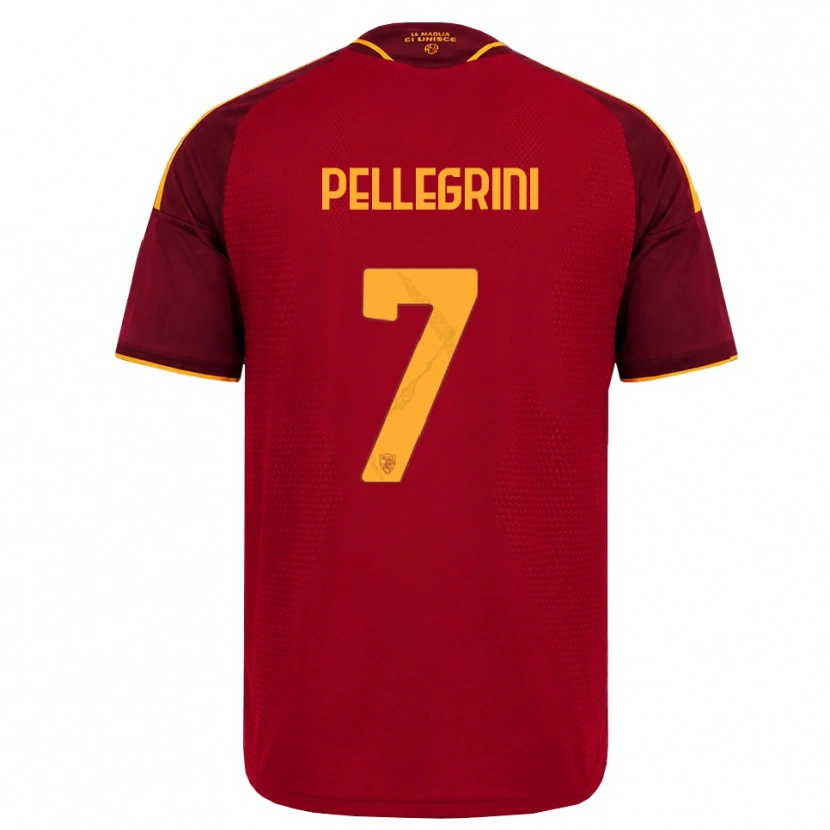Danxen Dames Lorenzo Pellegrini #7 Rood Gouden Geel Thuisshirt Thuistenue 2026/27 T-Shirt