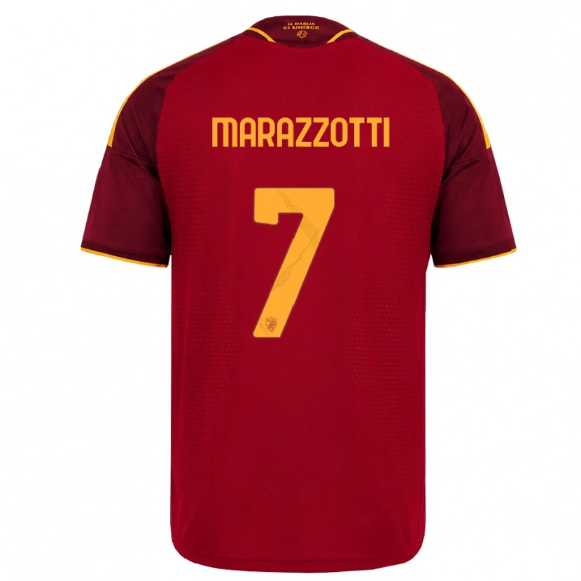 Danxen Dames Fabrizio Marazzotti #7 Rood Gouden Geel Thuisshirt Thuistenue 2026/27 T-Shirt