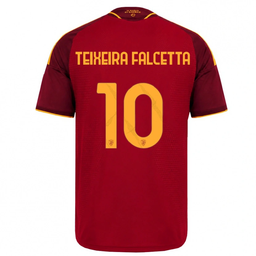 Danxen Dames Pietro Teixeira Falcetta #10 Rood Gouden Geel Thuisshirt Thuistenue 2026/27 T-Shirt
