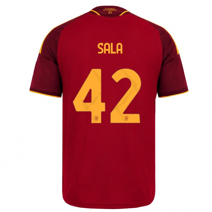 Danxen Dames Edoardo Sala #42 Rood Gouden Geel Thuisshirt Thuistenue 2026/27 T-Shirt