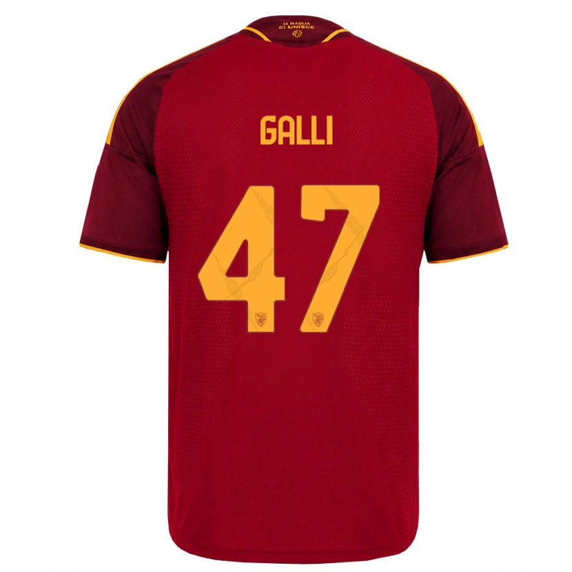 Danxen Dames Giulia Galli #47 Rood Gouden Geel Thuisshirt Thuistenue 2026/27 T-Shirt