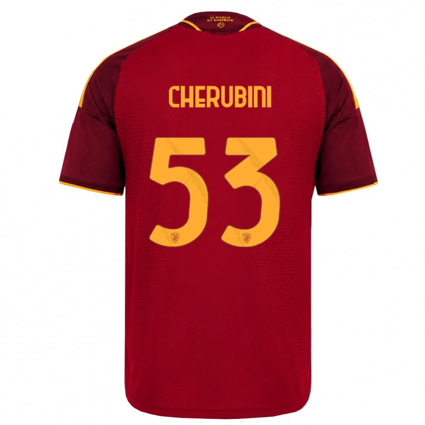 Danxen Dames Martina Cherubini #53 Rood Gouden Geel Thuisshirt Thuistenue 2026/27 T-Shirt