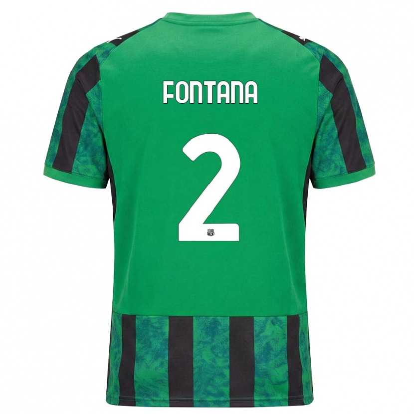 Danxen Dames Fabrizio Fontana #2 Groen Zwart Wit Thuisshirt Thuistenue 2026/27 T-Shirt