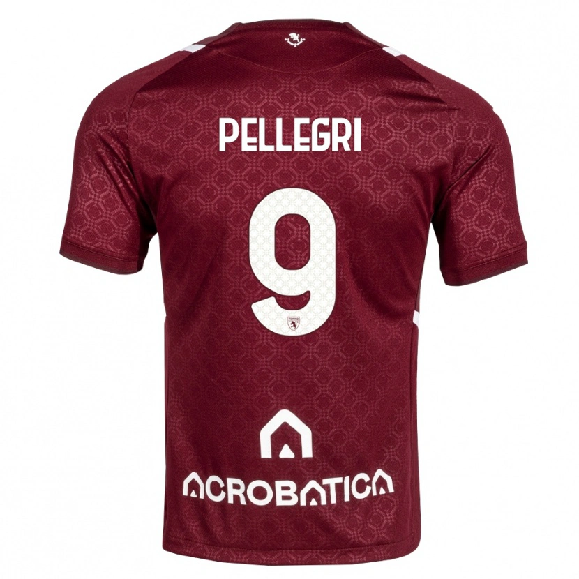 Danxen Dames Pietro Pellegri #9 Bordeauxrood Wit Thuisshirt Thuistenue 2026/27 T-Shirt