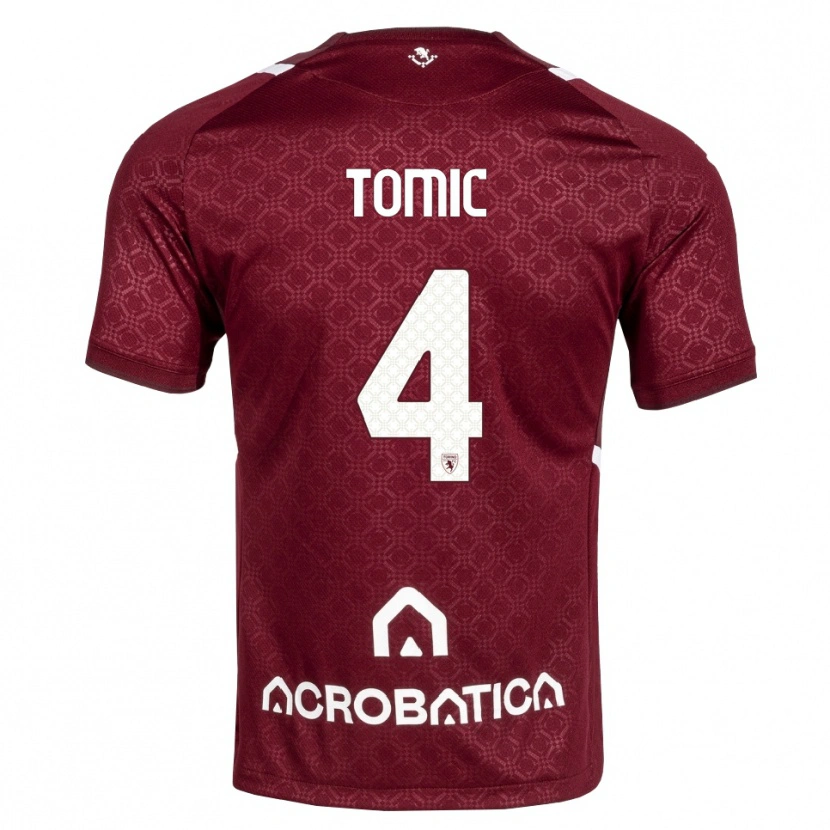 Danxen Dames Luka Tomic #4 Bordeauxrood Wit Thuisshirt Thuistenue 2026/27 T-Shirt
