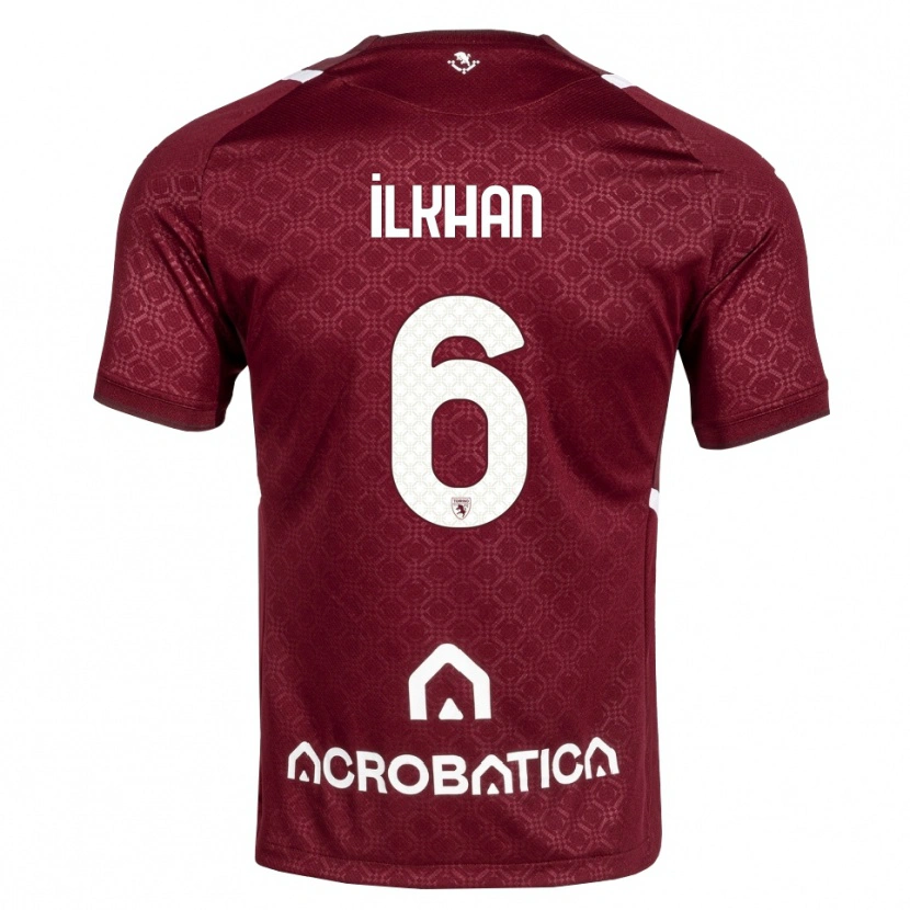 Danxen Dames Emirhan İlkhan #6 Bordeauxrood Wit Thuisshirt Thuistenue 2026/27 T-Shirt
