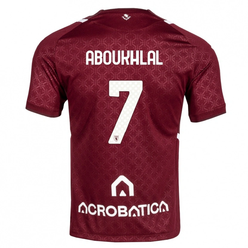 Danxen Dames Zakaria Aboukhlal #7 Bordeauxrood Wit Thuisshirt Thuistenue 2026/27 T-Shirt