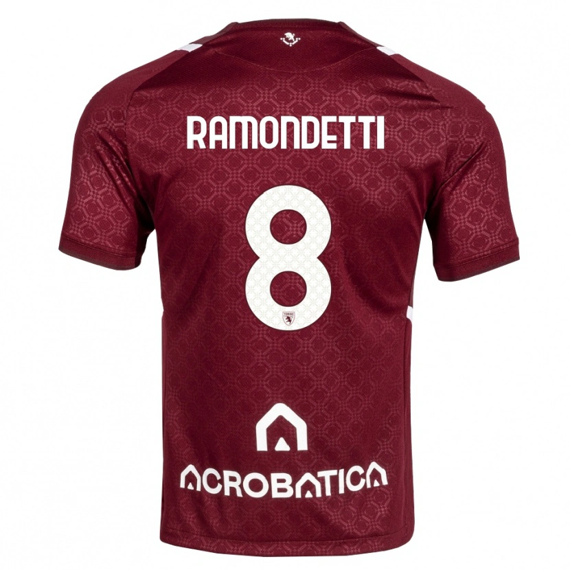 Danxen Dames Vittorio Ramondetti #8 Bordeauxrood Wit Thuisshirt Thuistenue 2026/27 T-Shirt