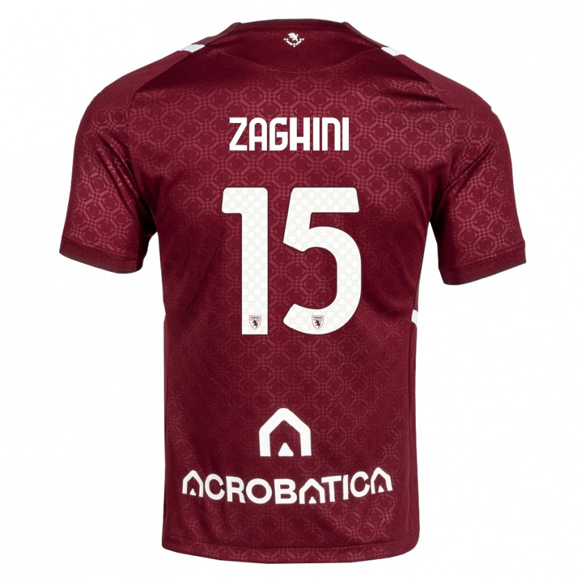 Danxen Dames Mattia Zaghini #15 Bordeauxrood Wit Thuisshirt Thuistenue 2026/27 T-Shirt