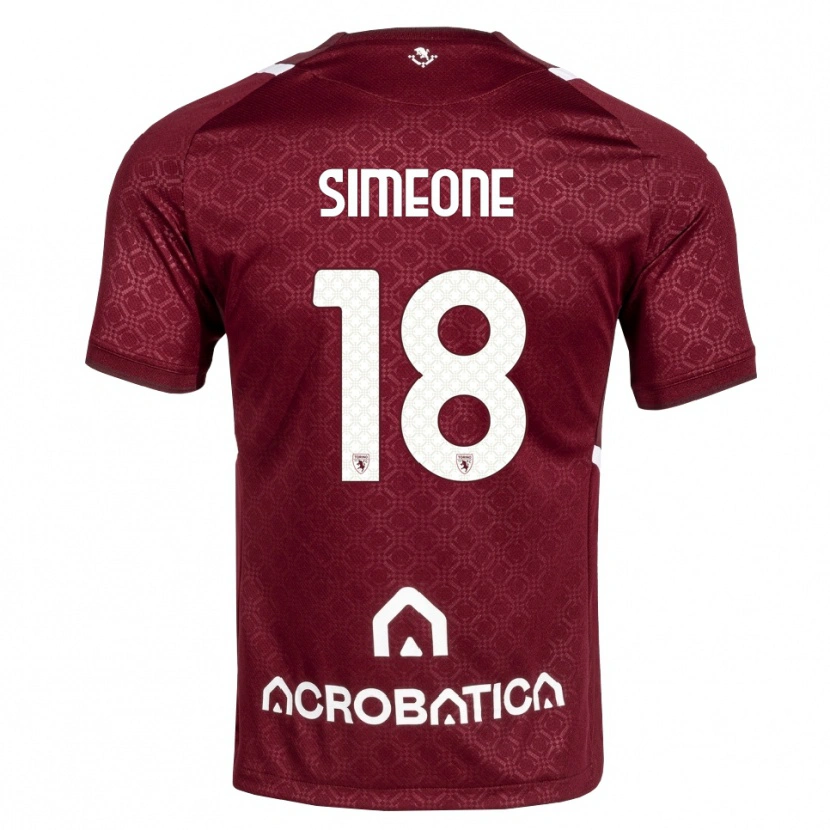 Danxen Dames Giovanni Simeone #18 Bordeauxrood Wit Thuisshirt Thuistenue 2026/27 T-Shirt