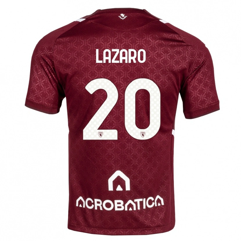 Danxen Dames Valentino Lazaro #20 Bordeauxrood Wit Thuisshirt Thuistenue 2026/27 T-Shirt