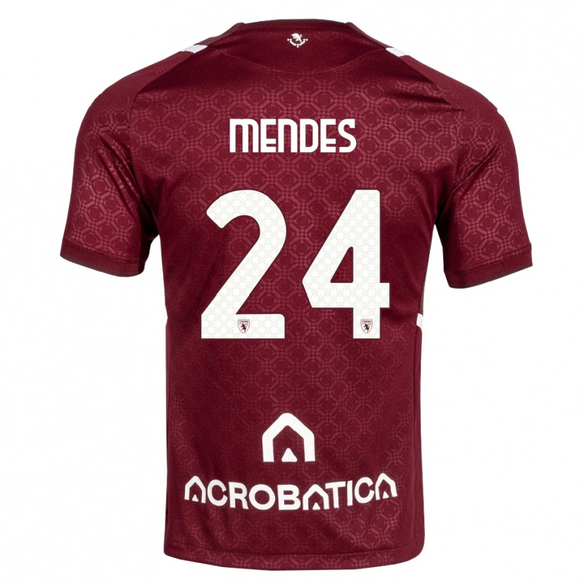 Danxen Dames Rodrigo Mendes #24 Bordeauxrood Wit Thuisshirt Thuistenue 2026/27 T-Shirt