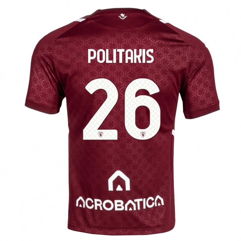 Danxen Dames Grigorios Politakis #26 Bordeauxrood Wit Thuisshirt Thuistenue 2026/27 T-Shirt