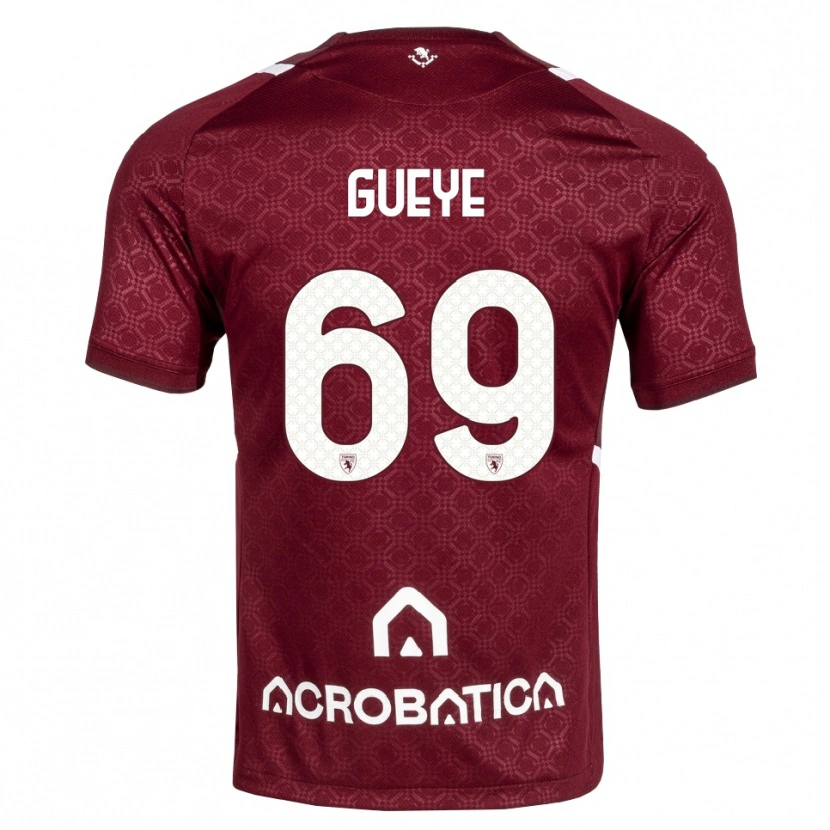 Danxen Dames Ousmane Gueye #69 Bordeauxrood Wit Thuisshirt Thuistenue 2026/27 T-Shirt