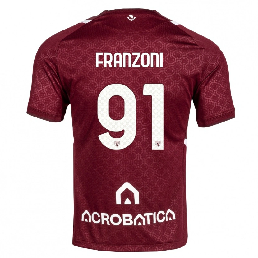 Danxen Dames Nicolò Franzoni #91 Bordeauxrood Wit Thuisshirt Thuistenue 2026/27 T-Shirt
