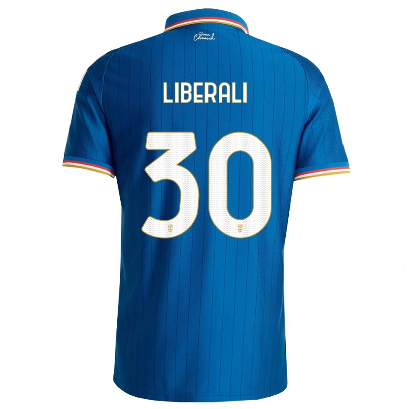 Danxen Dames Mattia Liberali #30 Blauw Wit Rood Thuisshirt Thuistenue 2026/27 T-Shirt