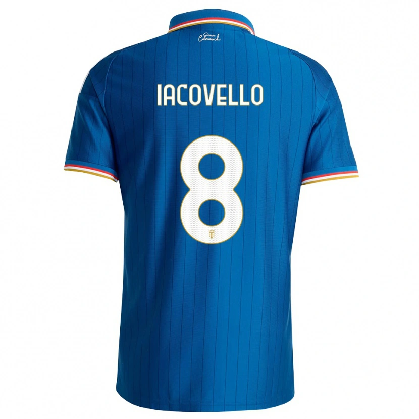 Danxen Dames Mattia Iacovello #8 Blauw Wit Rood Thuisshirt Thuistenue 2026/27 T-Shirt