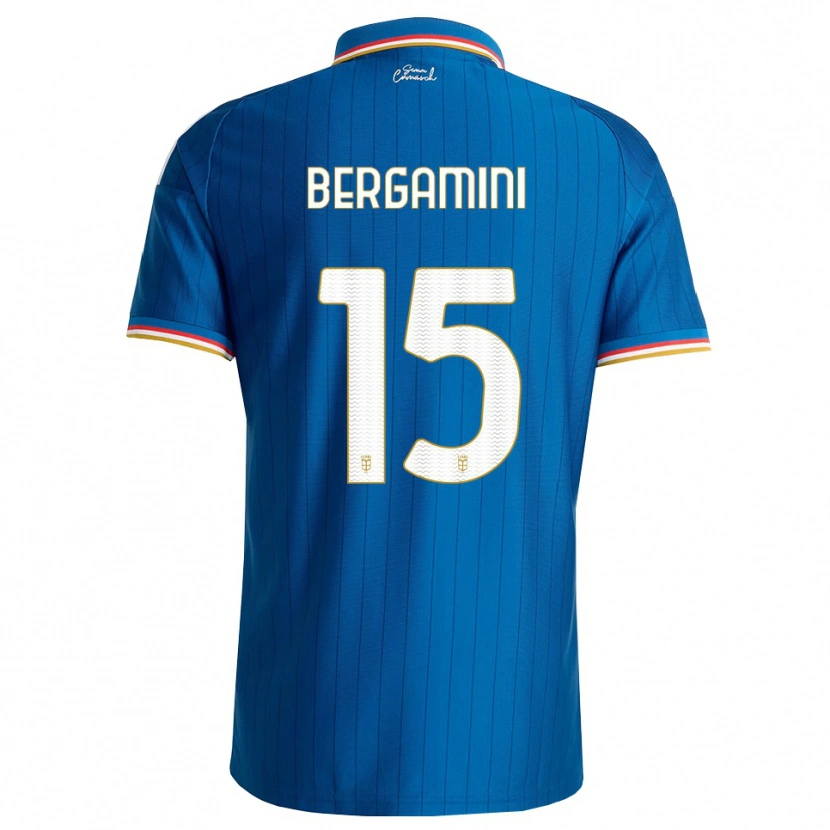 Danxen Dames Mattia Bergamini #15 Blauw Wit Rood Thuisshirt Thuistenue 2026/27 T-Shirt