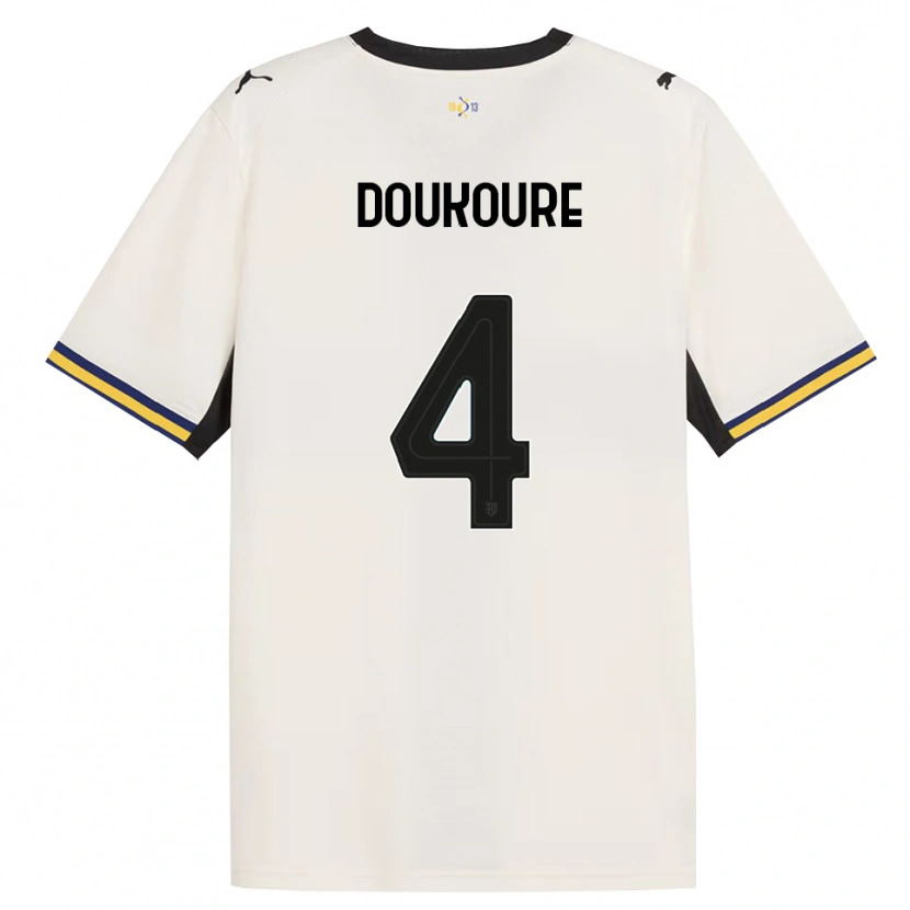 Danxen Dames Vamoussa Doukoure #4 Off-White Zwart Geel Thuisshirt Thuistenue 2026/27 T-Shirt