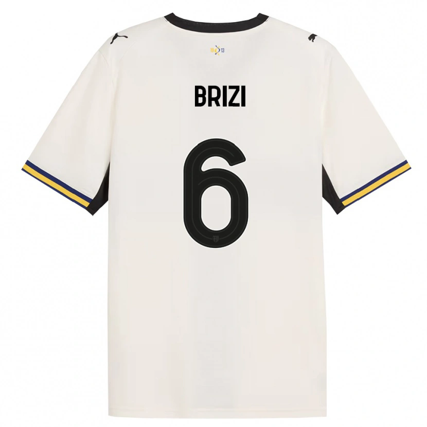 Danxen Dames Andrea Brizi #6 Off-White Zwart Geel Thuisshirt Thuistenue 2026/27 T-Shirt