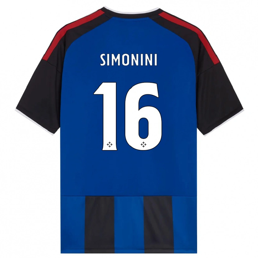 Danxen Dames Nicolò Simonini #16 Zwart Rood Wit Blauw Thuisshirt Thuistenue 2026/27 T-Shirt