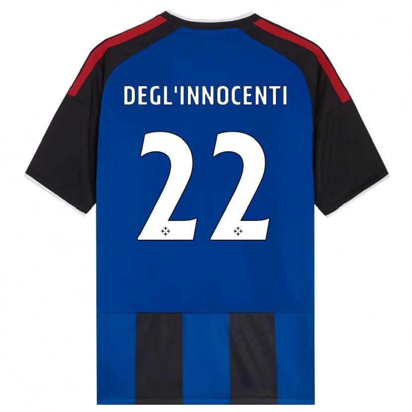 Danxen Dames Luca Degl'innocenti #22 Zwart Rood Wit Blauw Thuisshirt Thuistenue 2026/27 T-Shirt