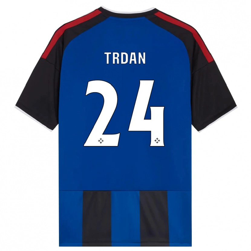 Danxen Dames Miha Trdan #24 Zwart Rood Wit Blauw Thuisshirt Thuistenue 2026/27 T-Shirt