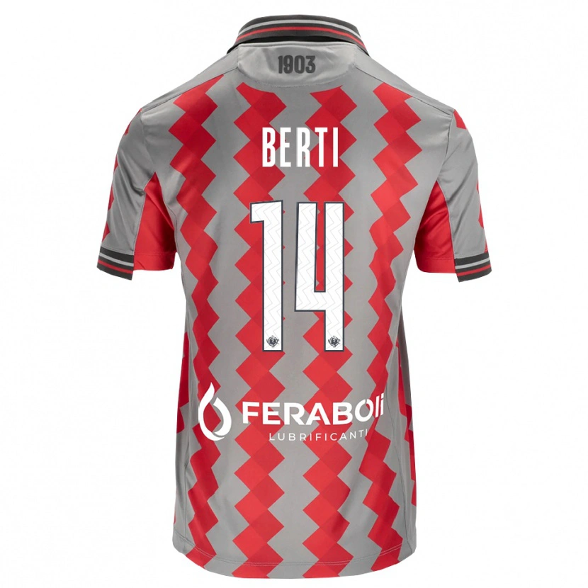 Danxen Dames Tommaso Berti #14 Grijs Rood Wit Thuisshirt Thuistenue 2026/27 T-Shirt