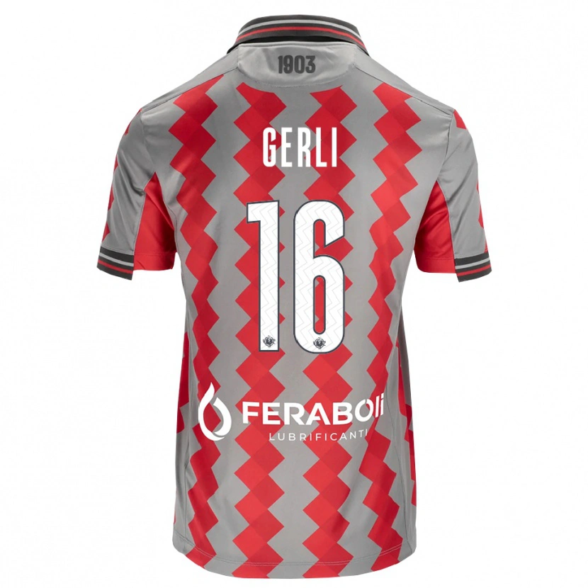 Danxen Dames Fabio Gerli #16 Grijs Rood Wit Thuisshirt Thuistenue 2026/27 T-Shirt