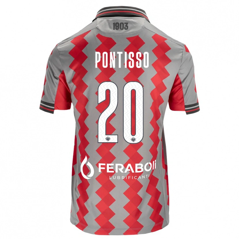 Danxen Dames Simone Pontisso #20 Grijs Rood Wit Thuisshirt Thuistenue 2026/27 T-Shirt