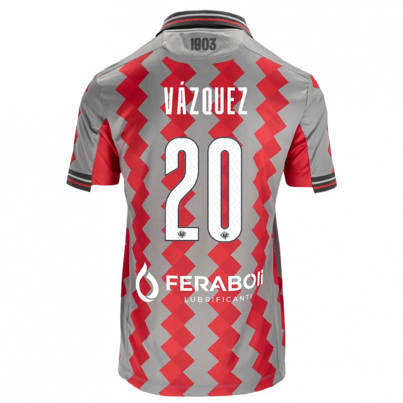 Danxen Dames Franco Vázquez #20 Grijs Rood Wit Thuisshirt Thuistenue 2026/27 T-Shirt