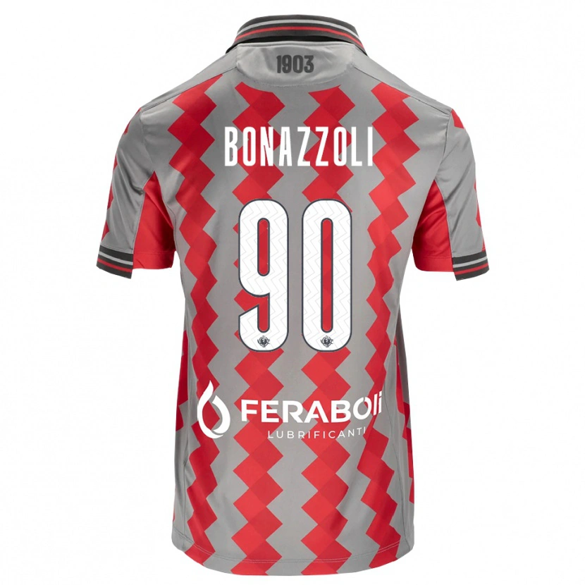 Danxen Dames Federico Bonazzoli #90 Grijs Rood Wit Thuisshirt Thuistenue 2026/27 T-Shirt