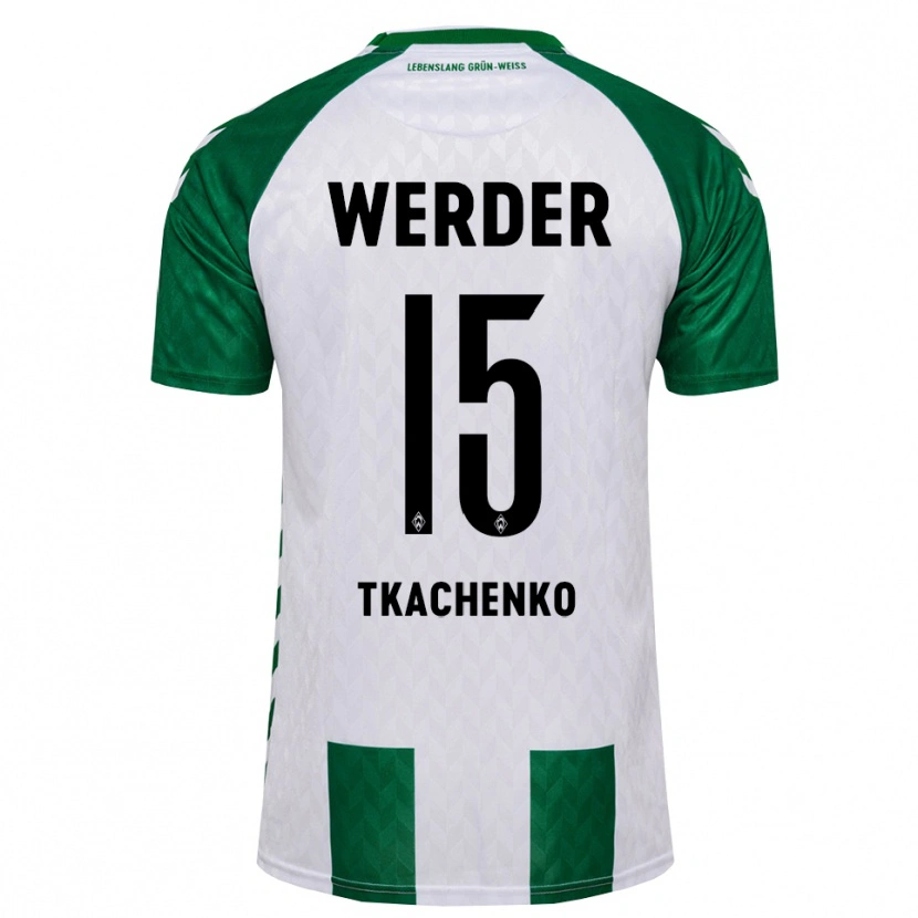 Danxen Dames Oleksandr Tkachenko #15 Groen Wit Thuisshirt Thuistenue 2026/27 T-Shirt