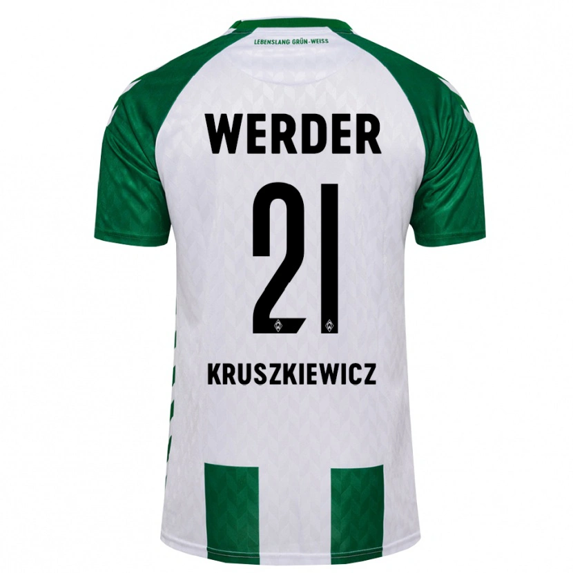 Danxen Dames Jakub Kruszkiewicz #21 Groen Wit Thuisshirt Thuistenue 2026/27 T-Shirt