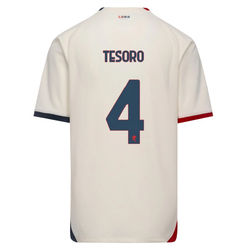 Danxen Dames Cristian Tesoro #4 Off-White Rood Uitshirt Uittenue 2026/27 T-Shirt
