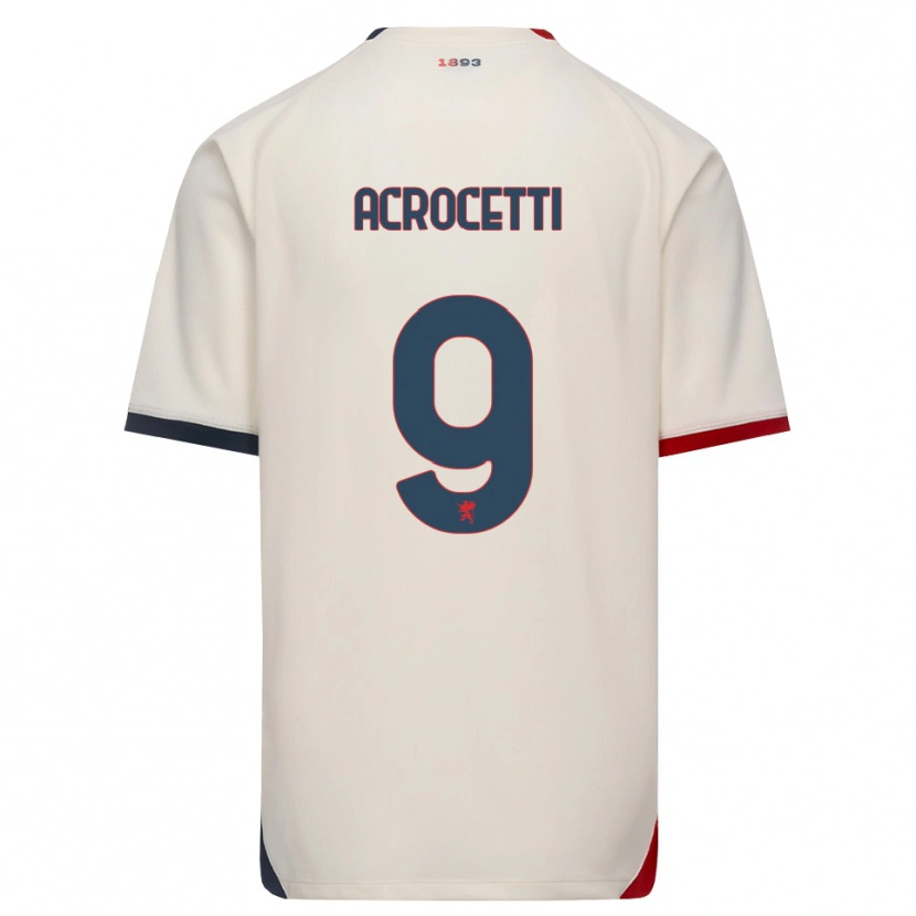 Danxen Dames Edoardo Acrocetti #9 Off-White Rood Uitshirt Uittenue 2026/27 T-Shirt