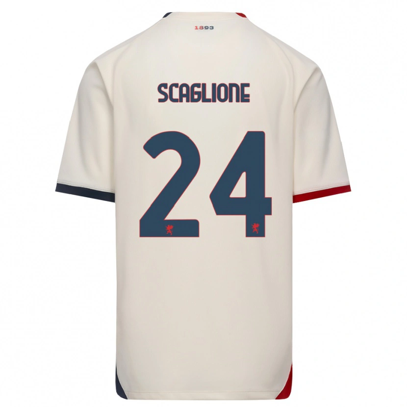 Danxen Dames Roberto Scaglione #24 Off-White Rood Uitshirt Uittenue 2026/27 T-Shirt