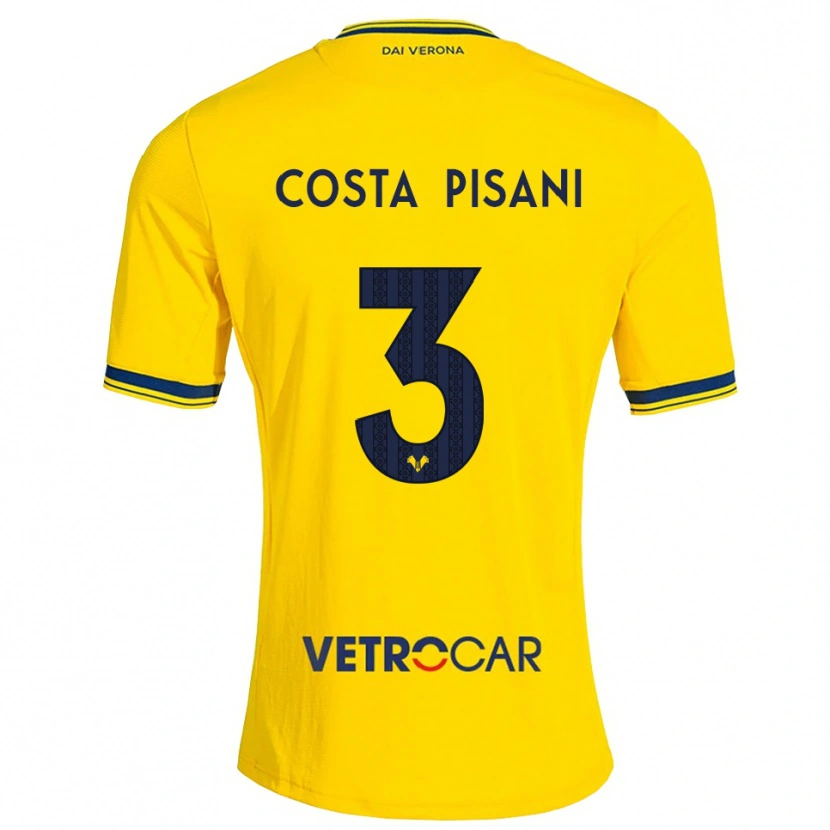 Danxen Dames Davide Costa Pisani #3 Geel Rood Uitshirt Uittenue 2026/27 T-Shirt